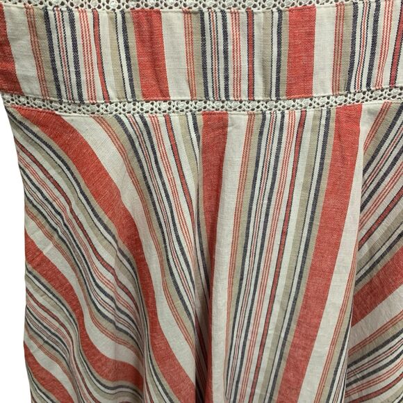 Francescas Blue Rain Linen Cotton Sleeveless V Neck Dress M Vacation Cruise NWT - Picture 2 of 8